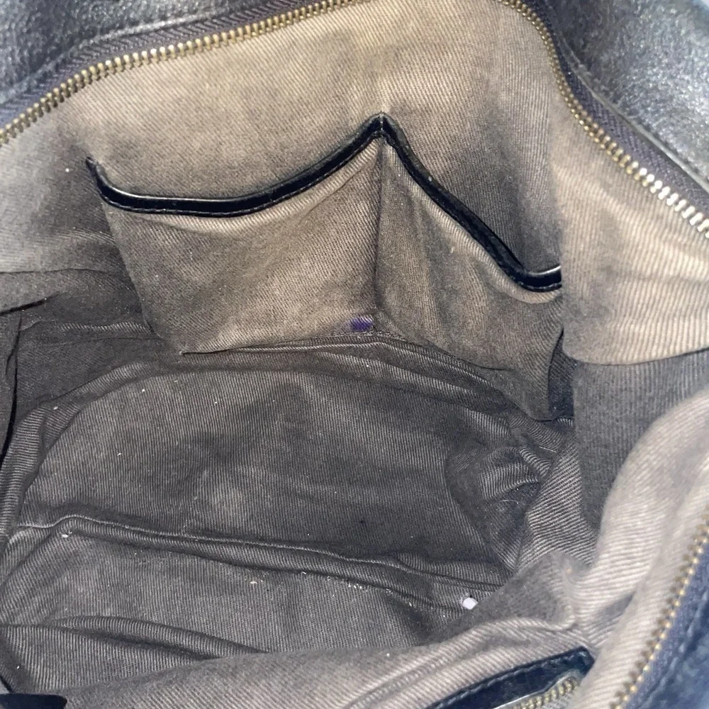 Madewell Black Leather Top Handle Zipper Tote Shoulder Bag Purse Crossbody EUC
